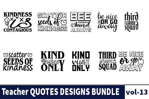 10 Teacher Quotes Designs Bundle