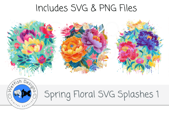 3 Floral Sublimation Patch SVG PNG: Graphics and Crafts