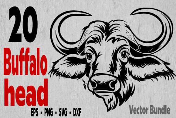 Buffalo Wildlife Animal Head Svg Bundle