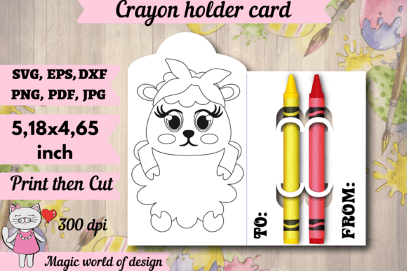 Easter Lamb Crayon Holder Card Svg