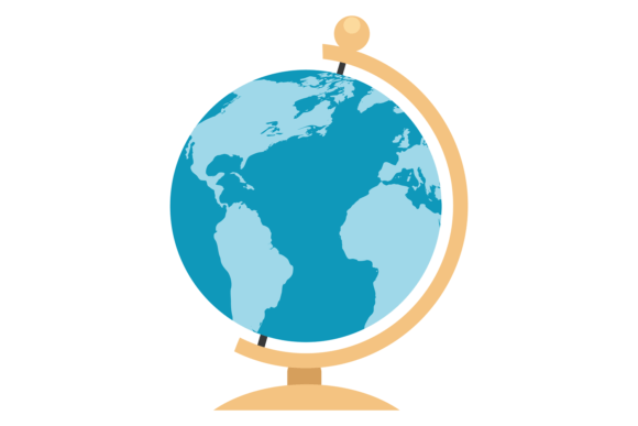 Globe Color Icon. School Geography Tool