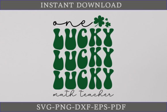 One Lucky Math Teacher Retro Gift Shirt
