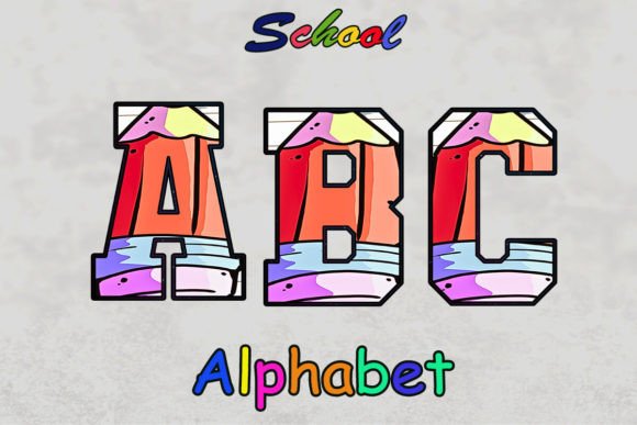 Pencil School Alphabet Letters Graphics