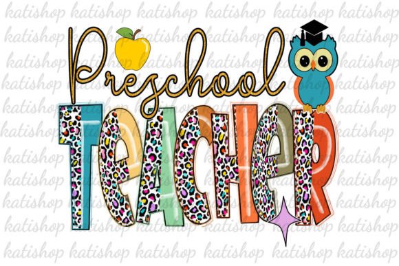Preschool Teacher Leopard Sublimation Graphics
