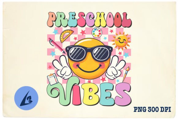 Preschool Vibes Retro Teacher PNG