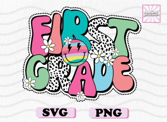 Retro School 1st Grade Dalmatian Dots: Graphics for Crafts