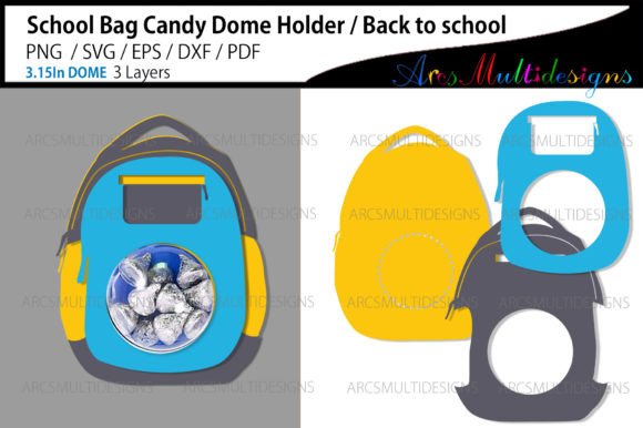 School Bag Candy Dome Holder Template