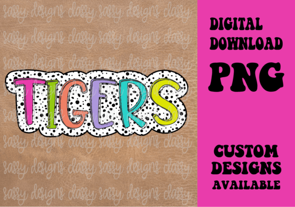 Tigers School Mascot, Dots: Graphics for Crafts