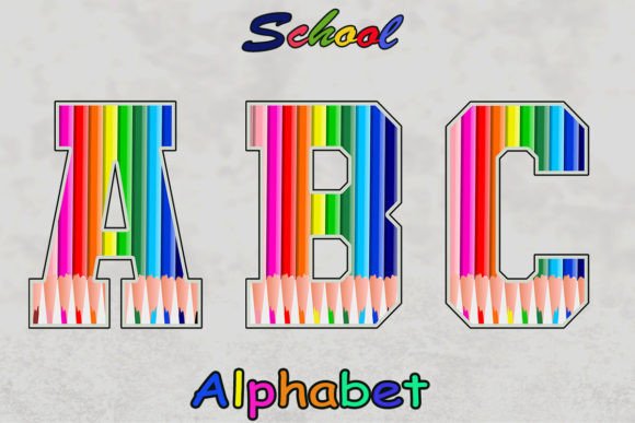 Wood Color School Alphabet Letters