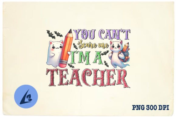You Can't Scare Me Halloween Teacher PNG